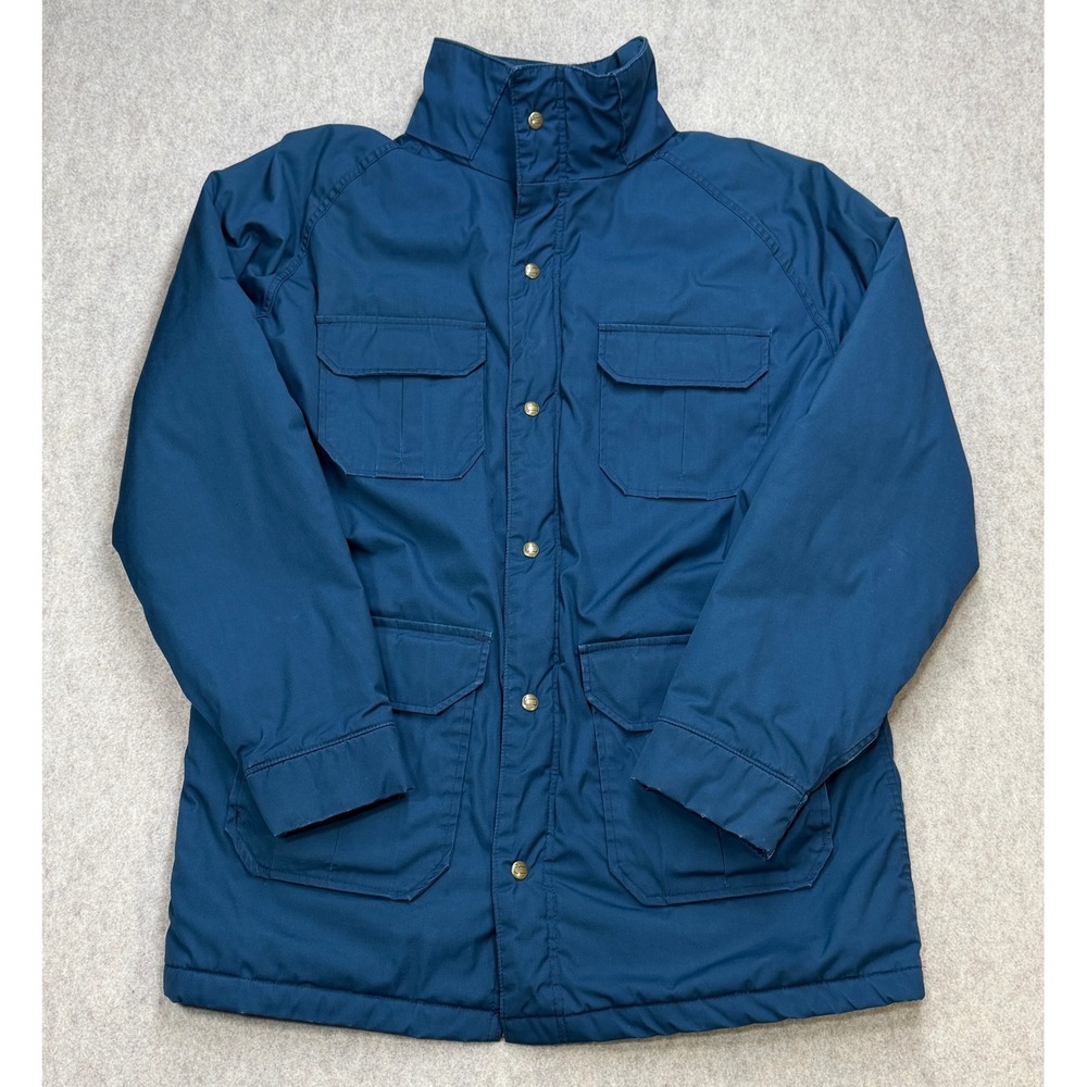 Vintage Woolrich Mountain Parka Jacket Mens L Navy Blue Gorpcore Utility Casual